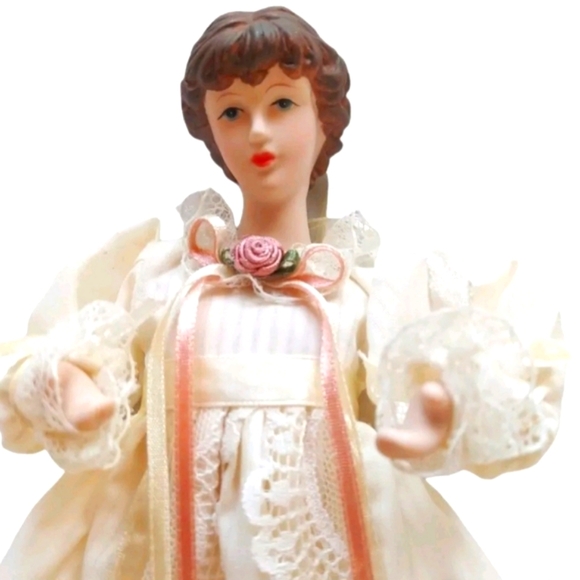 Vintage Victorian Lady/Doll/Ornament Set of 2 Porcelain Head/Hands 1998 … - Picture 2 of 14